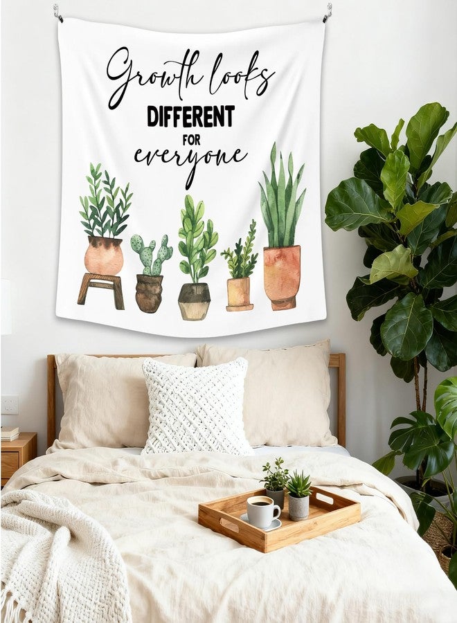 IIDEA 60x50 Inch Growth Looks Different for Everyone Mental Health Tapestry,Inspirational Botanical Wall Hanging,Fabric Plant Wall Decor for Bedroom Classroom Therapy Office Reading Corner - Image 4